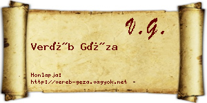 Veréb Géza névjegykártya